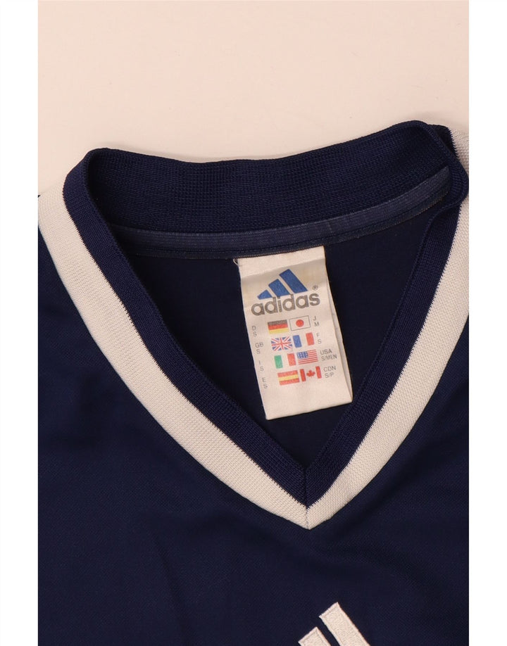 Adidas Hommes Climalite T-Shirt Haut Petit Bleu Marine Colorblock Polyester