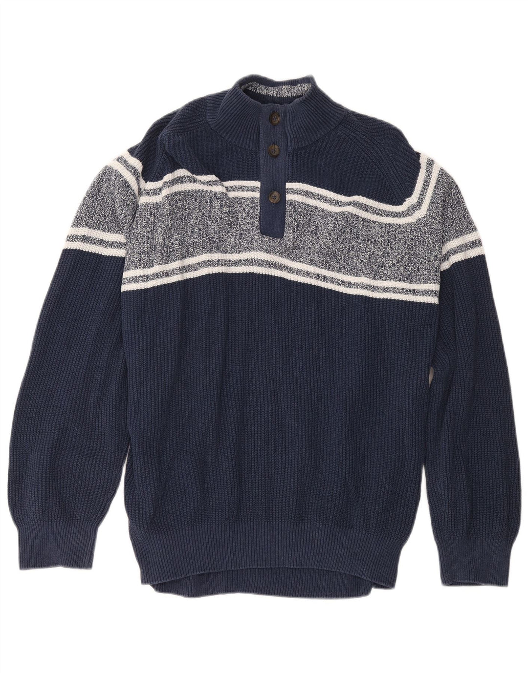 Pull pour hommes Marks & Spencer à col boutonné 2XL Couleur Bleu Marine en bloc de couleur