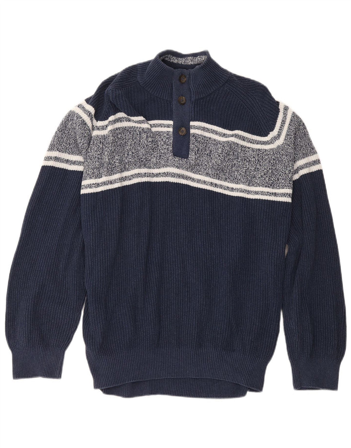 Pull pour hommes Marks & Spencer à col boutonné 2XL Couleur Bleu Marine en bloc de couleur