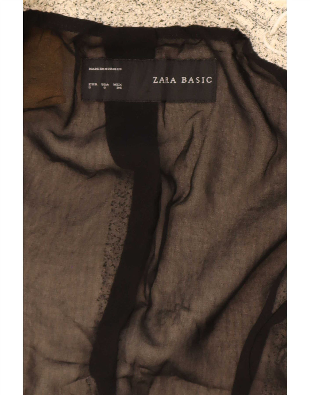 Zara Veste blazer ouverte surdimensionnée pour femme UK 10 Petit beige moucheté