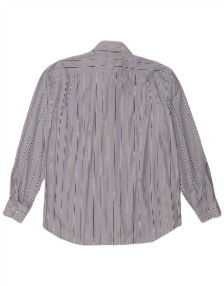 Roccobarocco Chemise Homme Taille 42 16 1/2 Grand Bleu Rayé
