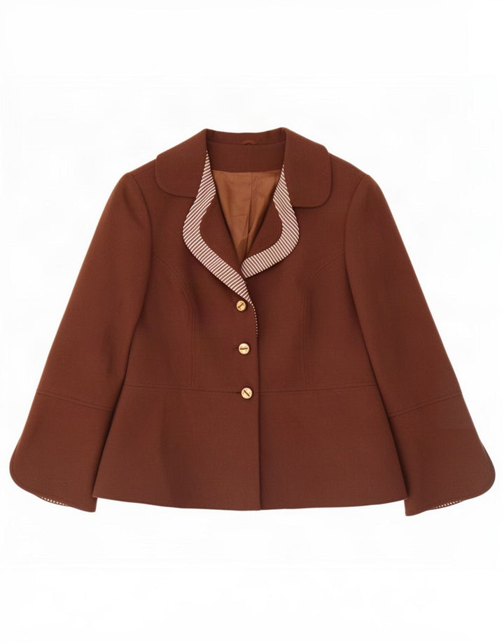 vintage Femme 3 Bouton Blazer Veste IT 50 XL Marron