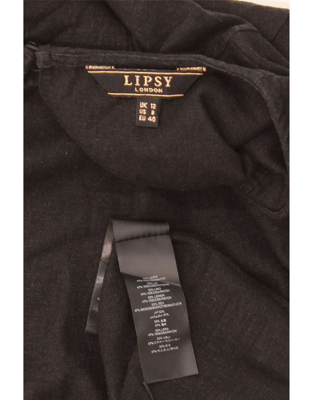 Lipsy Robe droite pour femme UK 42 Lin noir moyen