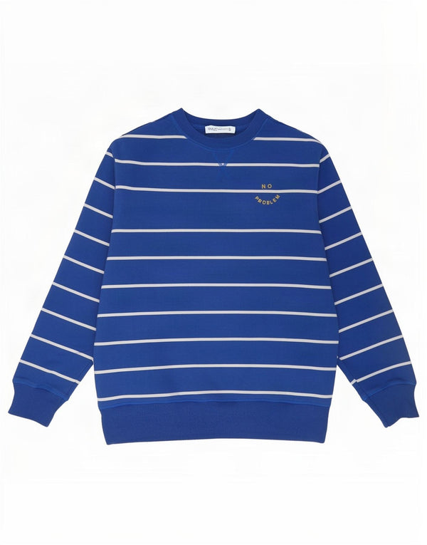 Marks & Spencer Sweat-shirt pour femme UK 16 Grand coton rayé bleu
