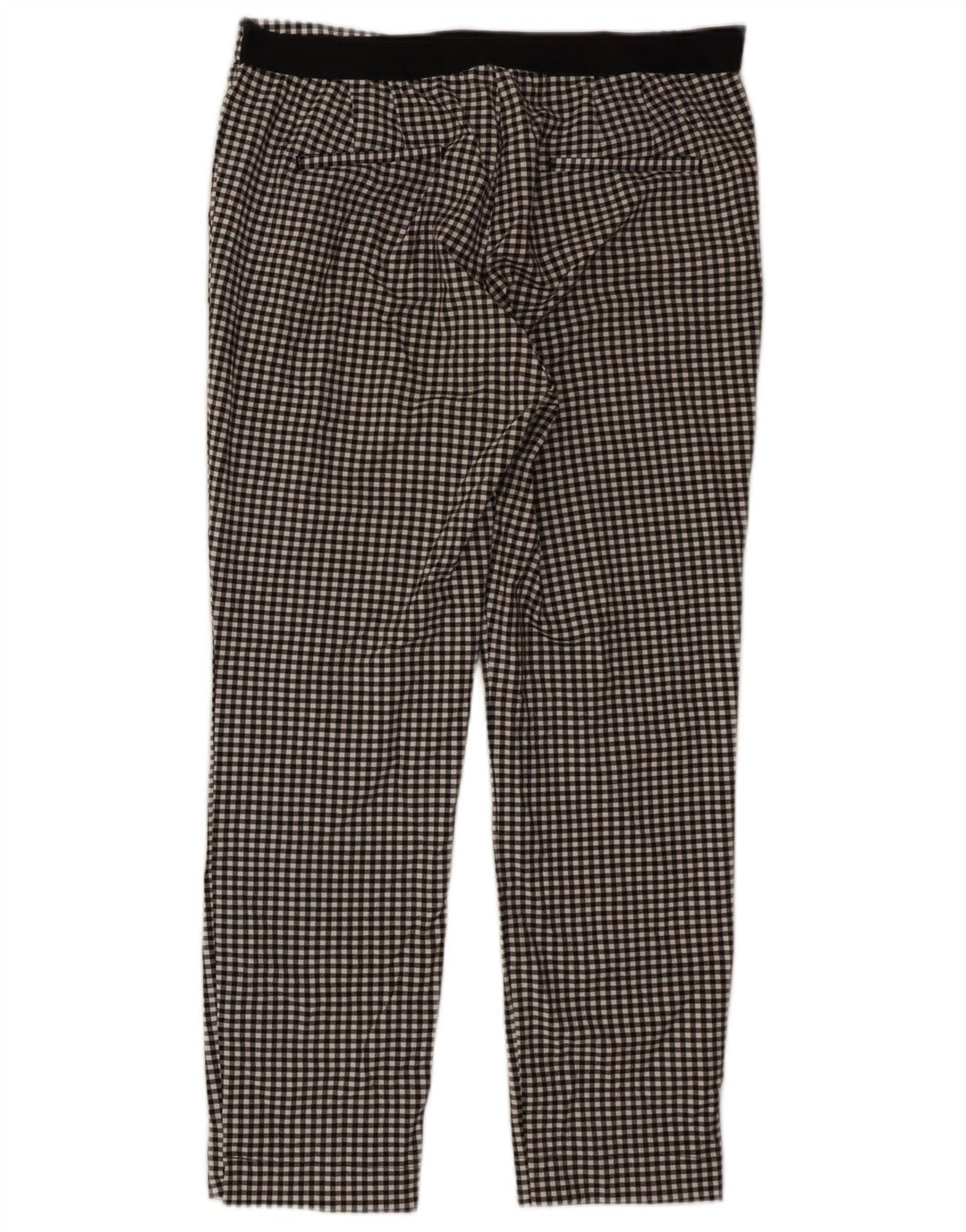 Zara Pantalon Chino Slim Femme XL W32 L27 Noir Vichy Polyester