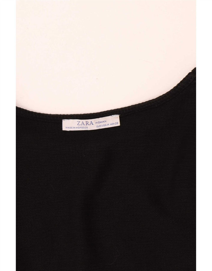 Zara Robe longue à manches longues pour femme UK 12 Medium Black Check