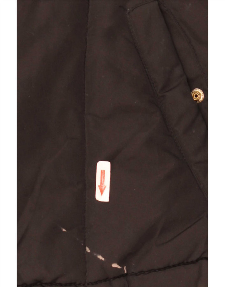 Topshop Veste matelassée surdimensionnée à capuche pour femme UK 8 Small Noir Polyester