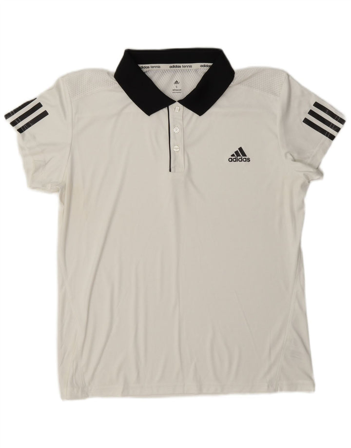 Adidas Climacool Rugby Polo pour femme UK 16 Large Blanc Polyester