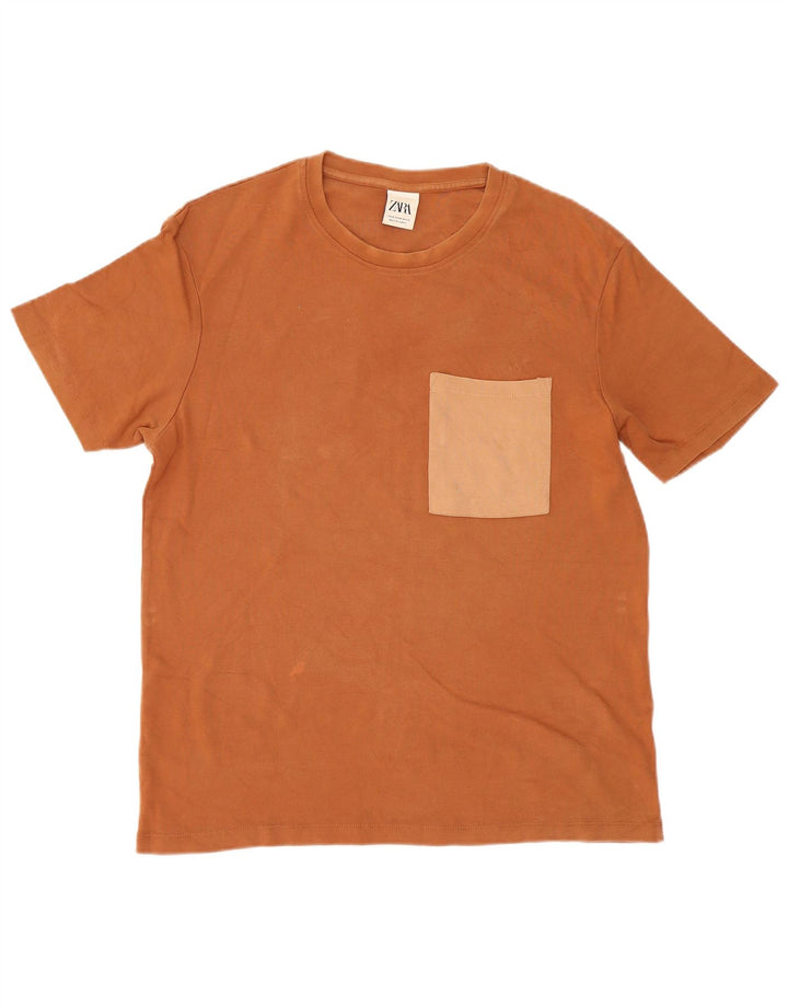 Zara T-Shirt Homme Marron Moyen