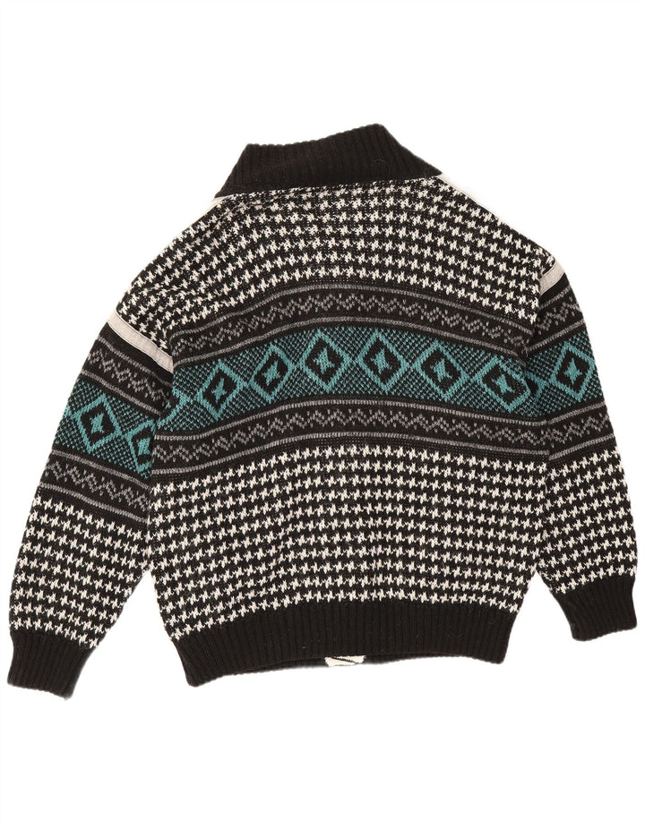 vintage Mens Cardigan Sweater XL Multicolore Géométrique