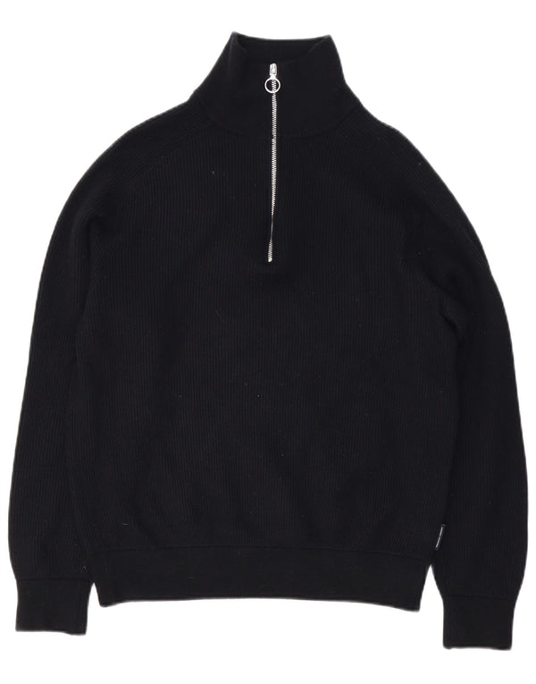 Armani Exchange Pull à col zippé pour homme en coton noir Large