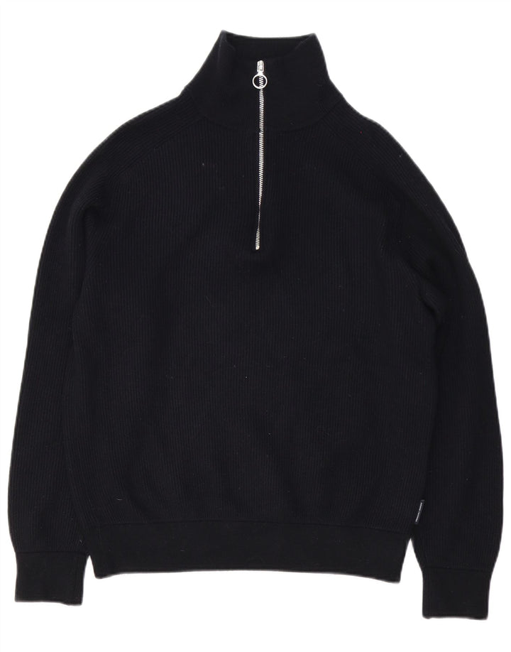 Armani Exchange Pull à col zippé pour homme en coton noir Large
