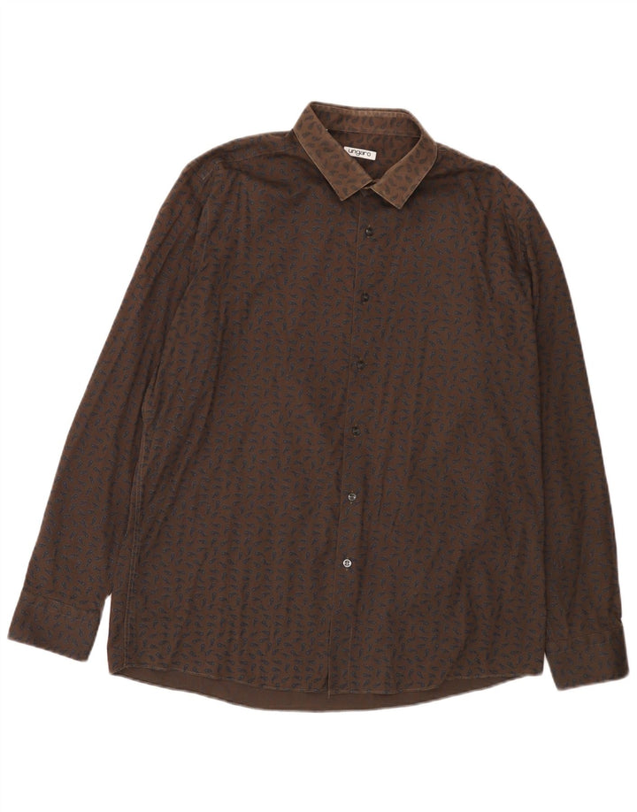 UNGARO Chemise Homme Large Marron Paisley Coton