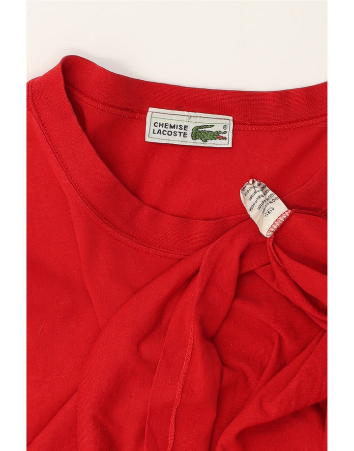 LACOSTE T-Shirt Homme Top Taille 7 2XL Rouge Coton