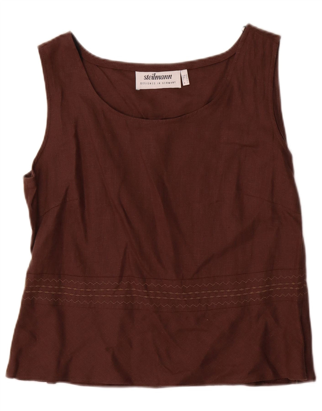 Steilmann Chemisier sans manches pour femme UK 44 Lin marron moyen