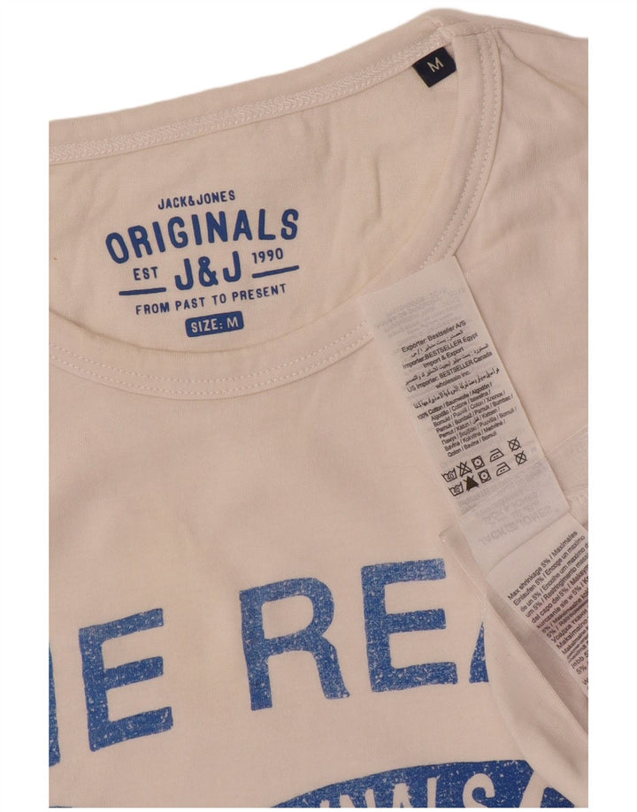 Jack & Jones T-Shirt Graphique Homme Blanc Moyen Coton