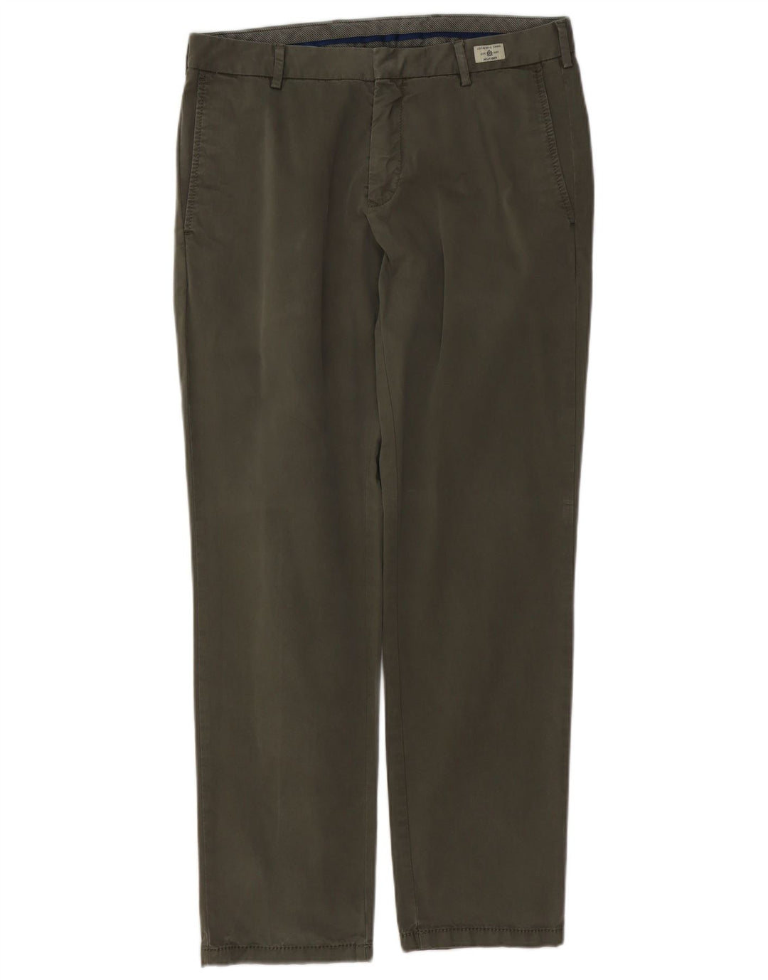 TOMMY HILFIGER Pantalon Chino Droit Homme W33 L32 Kaki Coton