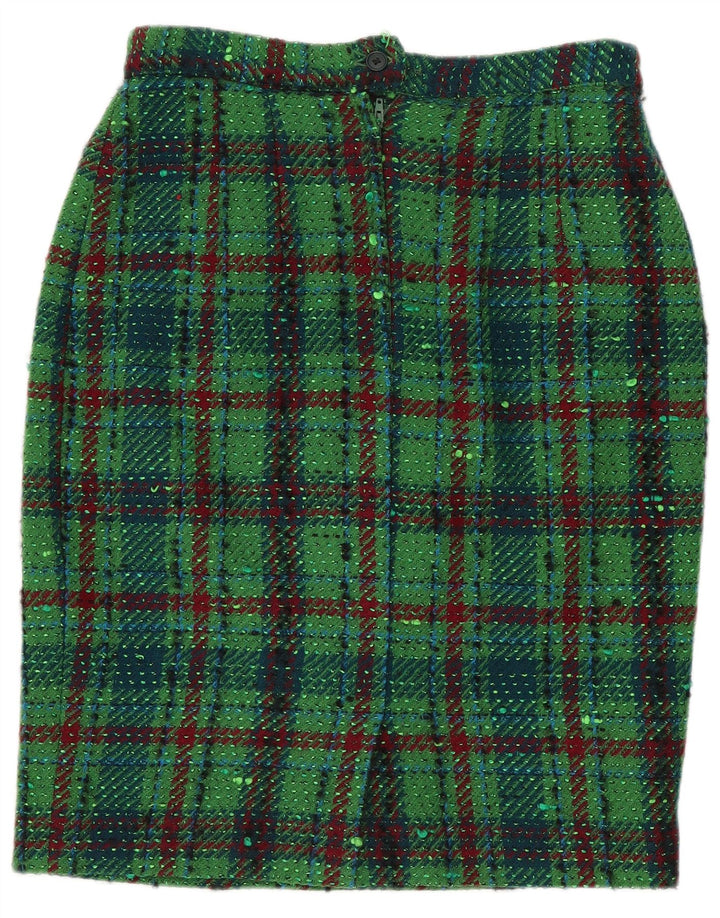 jupe crayon femme vintage IT 44 Medium W28 Plaid vert