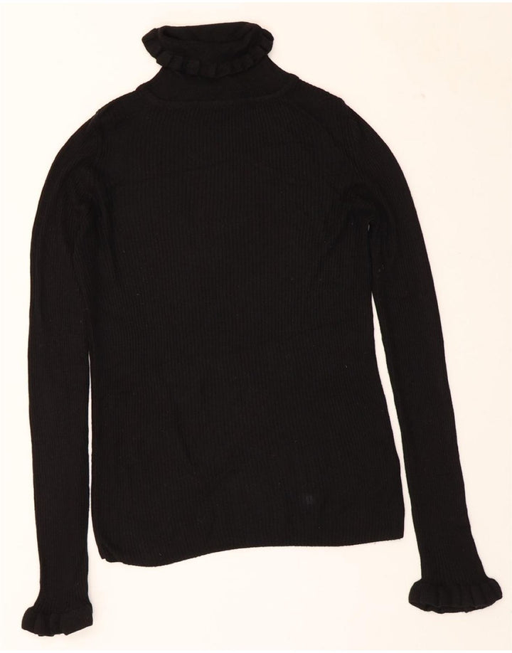 MARKS & SPENCER Womens Roll Neck Jumper Sweater UK 10 Small Black Acrylic Vintage Marks & Spencer and Second-Hand Marks & Spencer from Messina Hembry 
