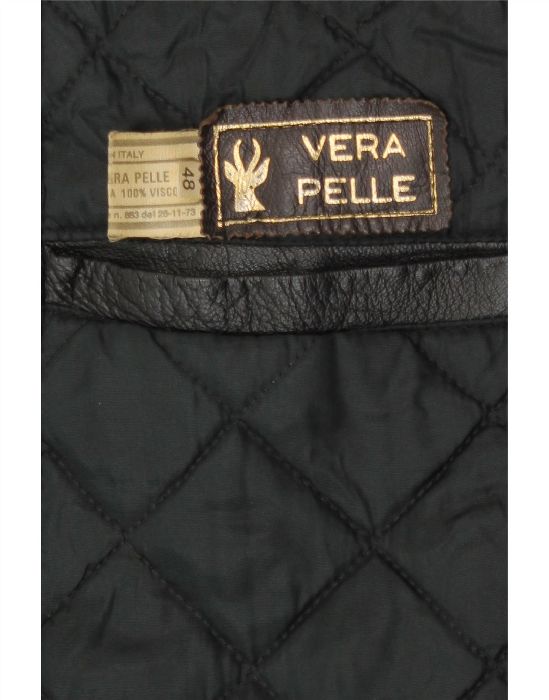 veste en cuir homme vintage IT 48 Cuir noir moyen