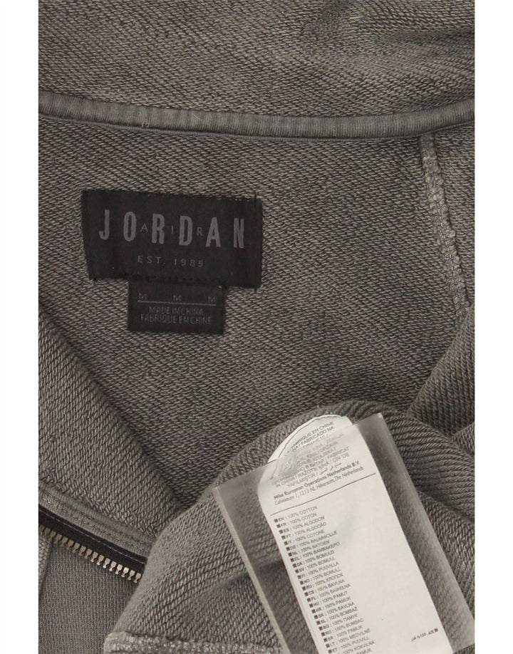 Jordan Sweat-shirt à col zippé pour homme en coton gris moyen