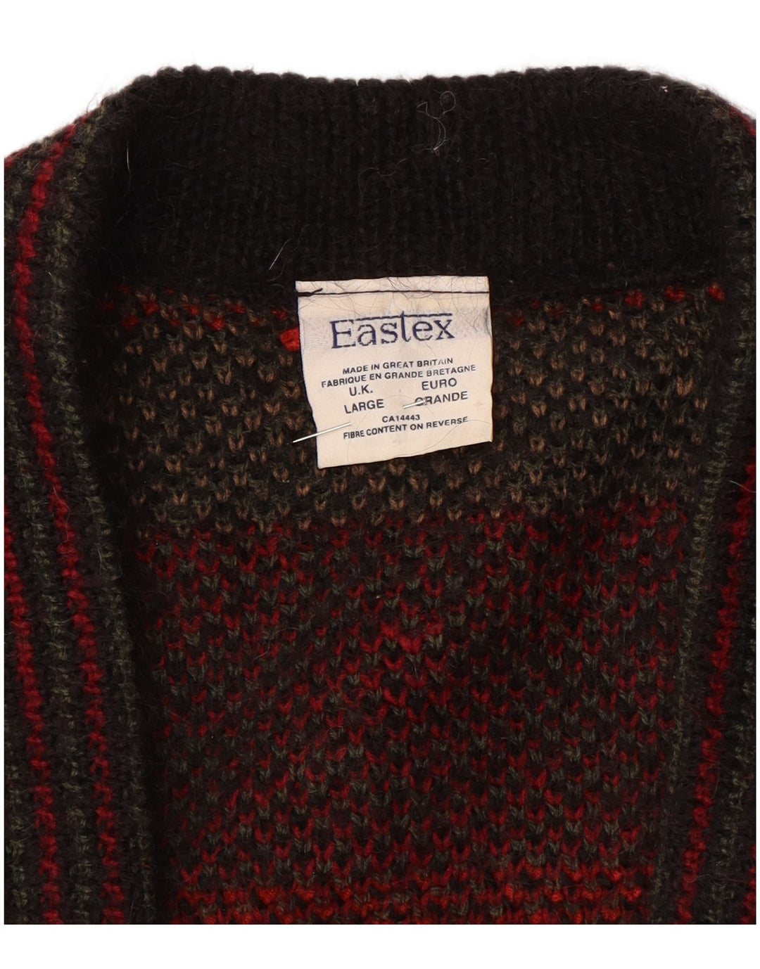 EASTEX Cardigan surdimensionné pour femme UK 16 Grand rouge Fair Isle Acrylique