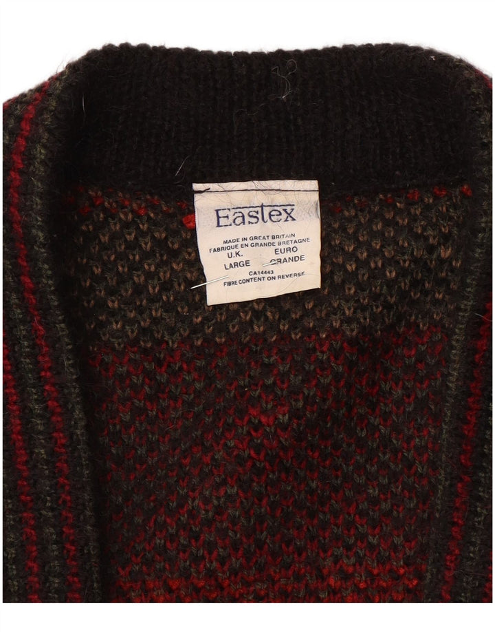 EASTEX Cardigan surdimensionné pour femme UK 16 Grand rouge Fair Isle Acrylique