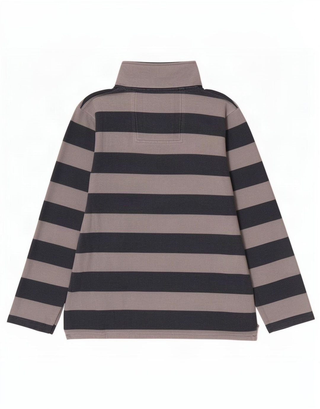 Crew Clothing Sweat-shirt à col zippé pour homme Gris moyen rayé