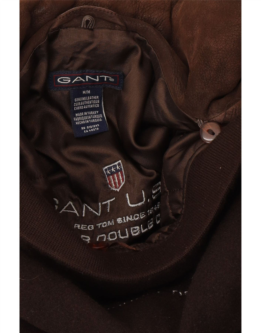 Gant Manteau coupe-vent en cuir coupe ample pour homme UK 38 Marron moyen