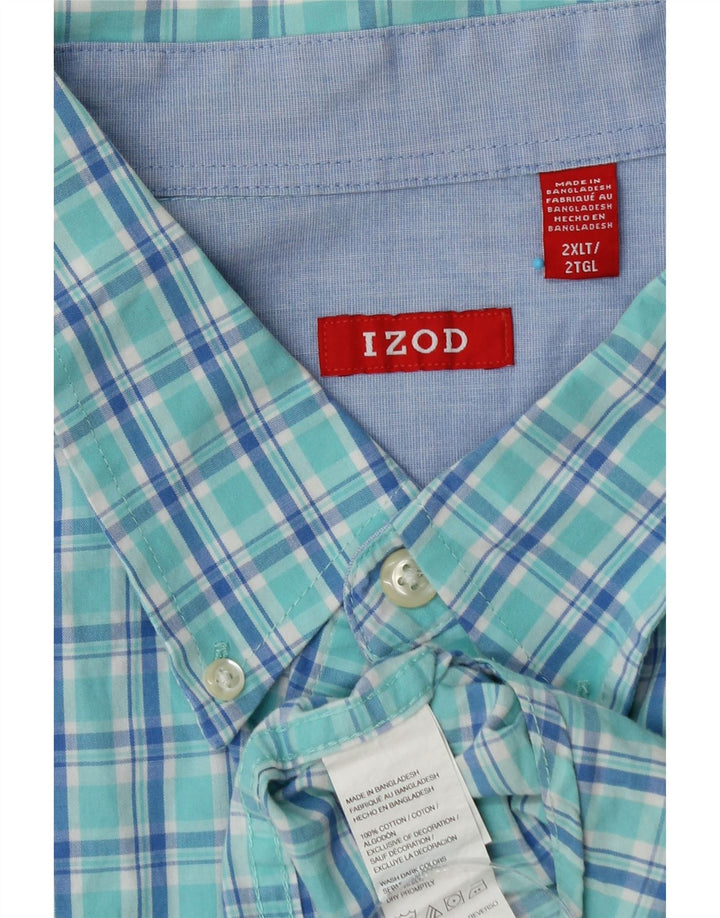 IZOD Chemise haute pour homme 2XL en coton à carreaux bleu