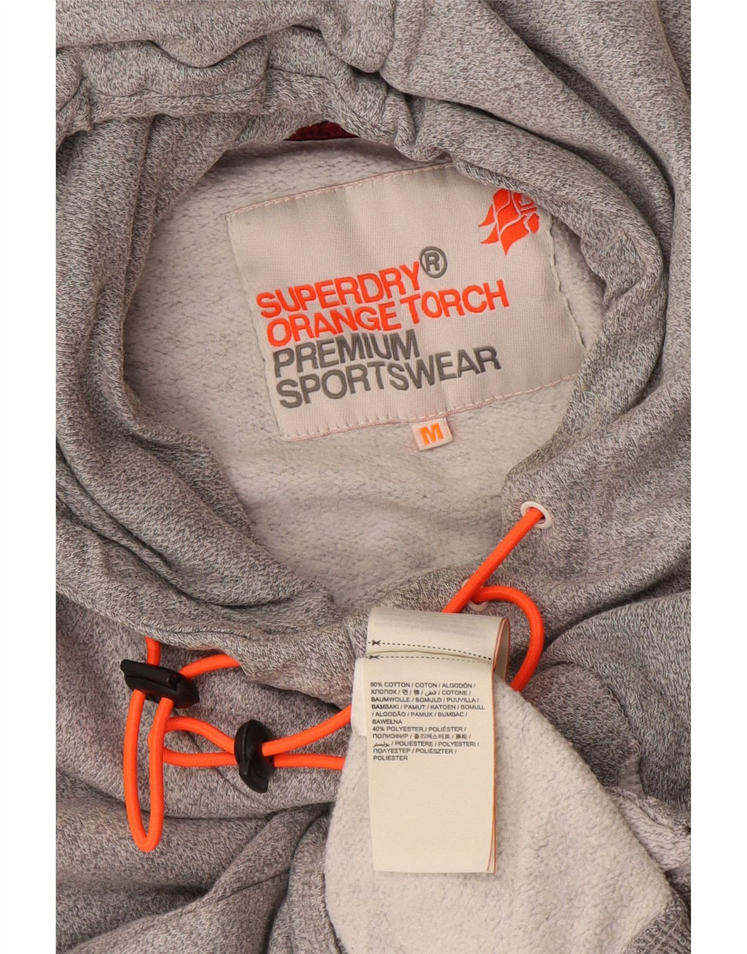 SUPERDRY Pull à capuche pour femme UK 44 Gris moyen chiné en coton