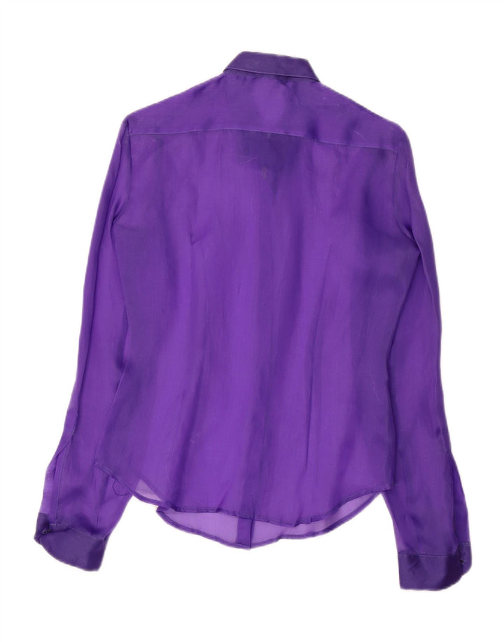 Vintage Womens Shirt Blouse UK 12 Medium Purple