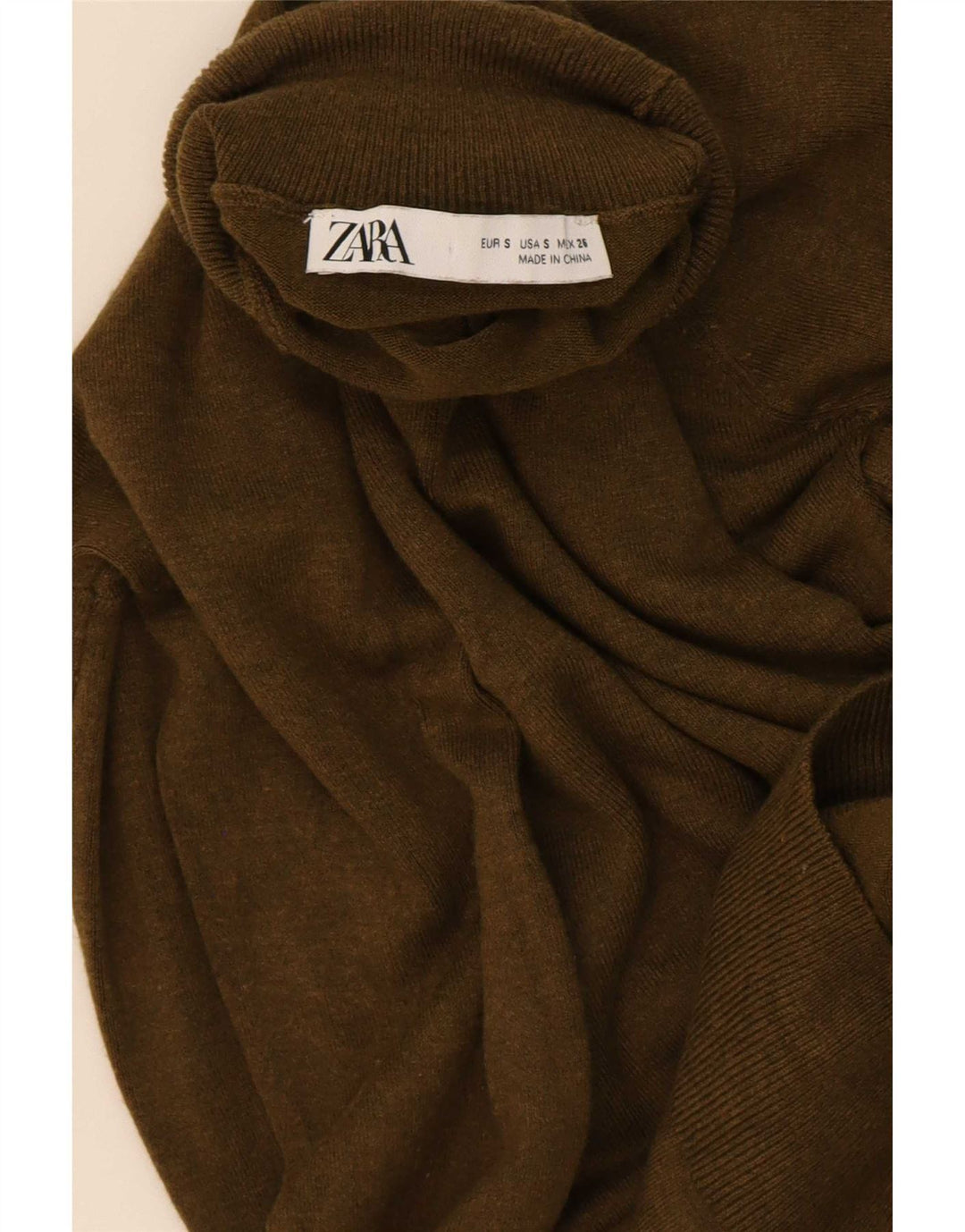 Zara Pull col roulé pour femme UK 10 Petit Kaki