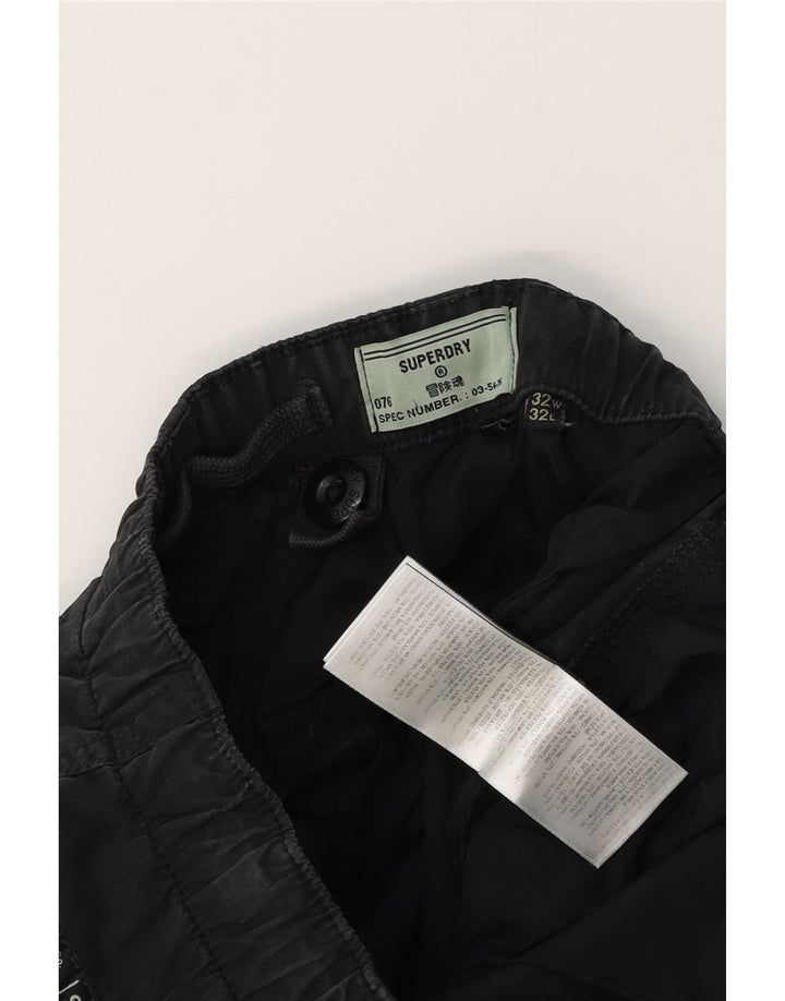 SUPERDRY Pantalon Cargo Droit Homme W32 L28 Noir Coton
