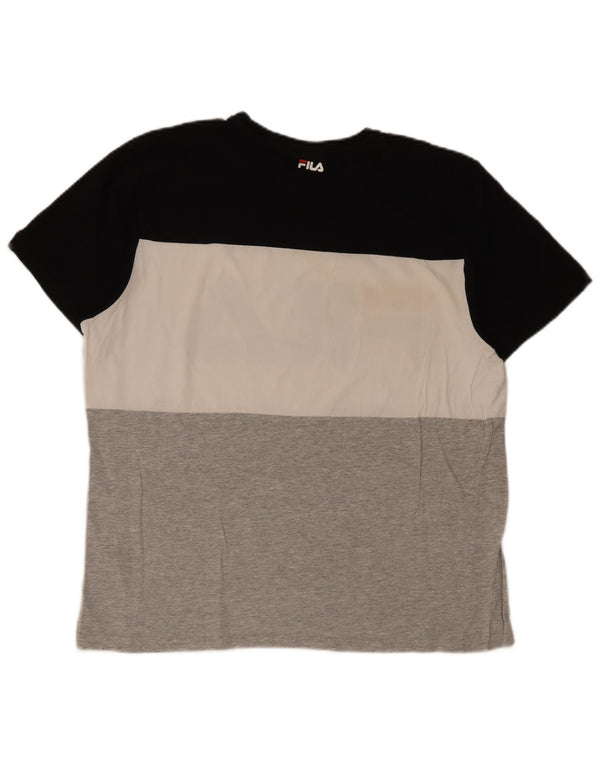 Fila Homme Graphic T-Shirt Top XL Multicolore Colourblock Coton
