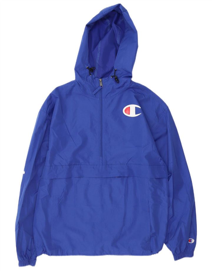 Champion Veste de pluie à capuche graphique pour homme UK 38 Bleu moyen Polyester