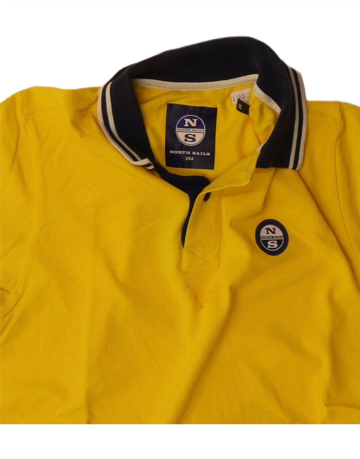 North Sails Polo Homme Coton Colorblock Jaune Moyen