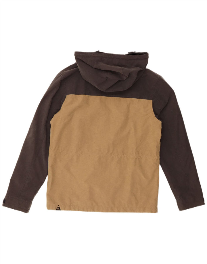 QUIKSILVER Veste utilitaire à capuche pour homme UK 36 Petit coton color block beige