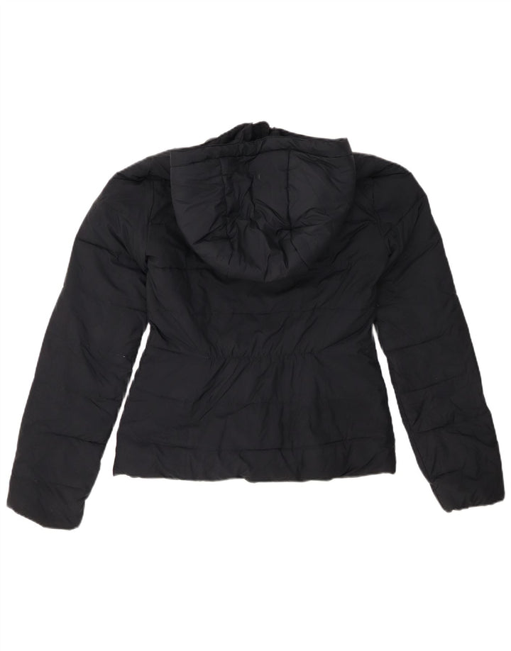 HOLLISTER Veste matelassée à capuche coupe ample pour femme UK 6 XS Noir Polyester