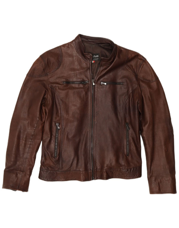 Lavorazione Artigiana Veste en Cuir Motard Femme IT 52 2XL Cuir Marron