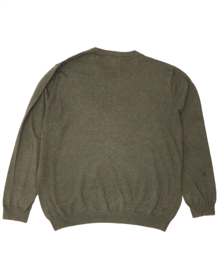 Marks & Spencer Pull col rond pour homme en coton vert 2XL