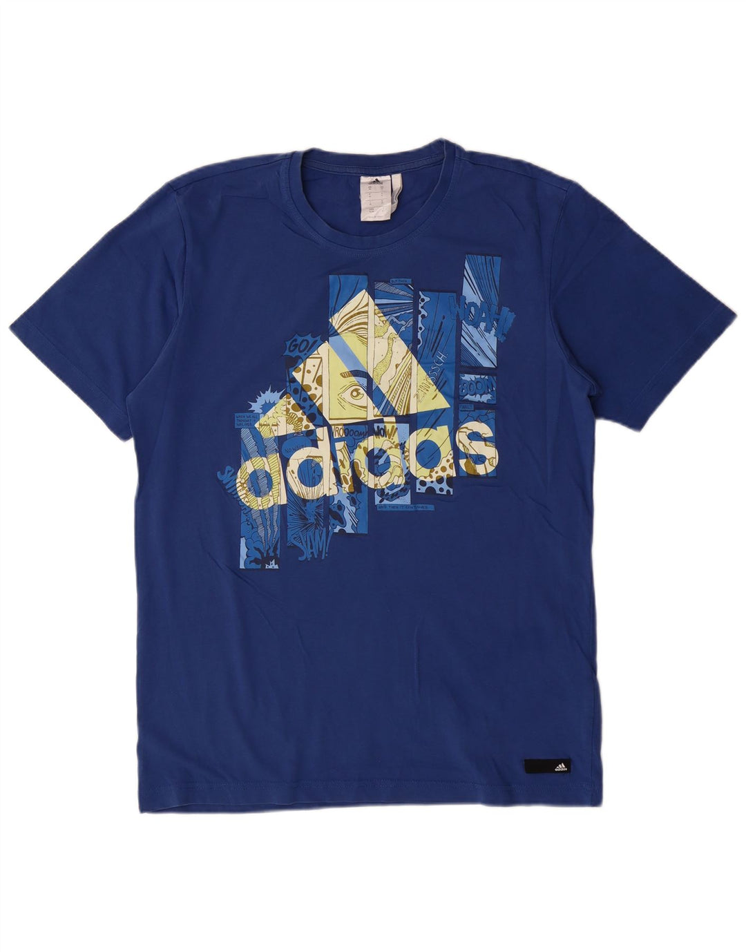 ADIDAS Mens Climalite Graphic T-Shirt Top Medium Blue Cotton