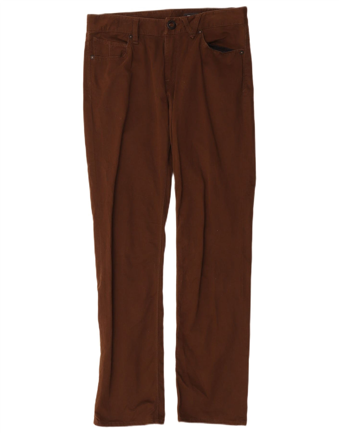 Volcom Pantalon décontracté droit Solver W30 L31 en coton marron pour homme