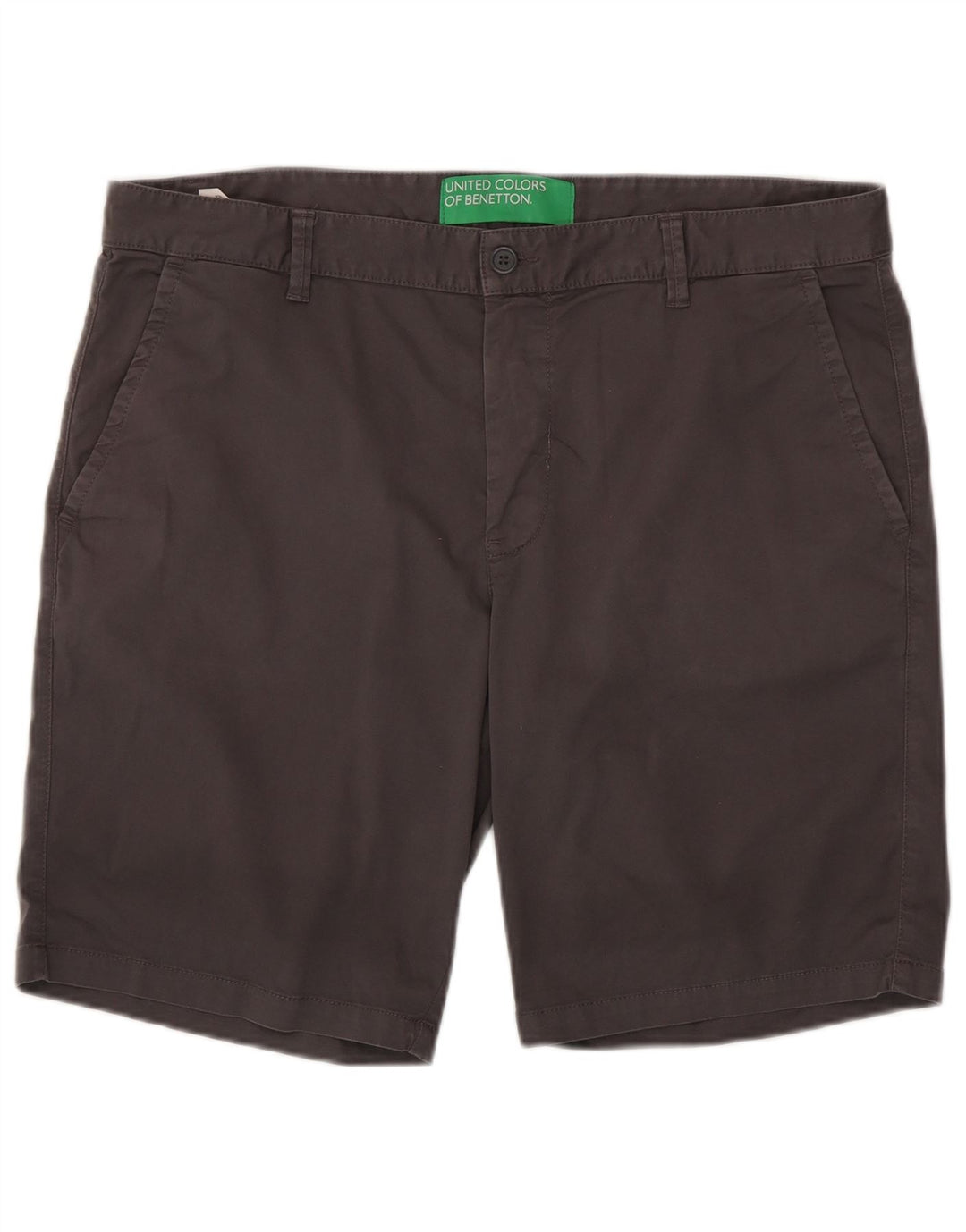 BENETTON Short Chino Homme IT 54 2XL W42 Gris Coton