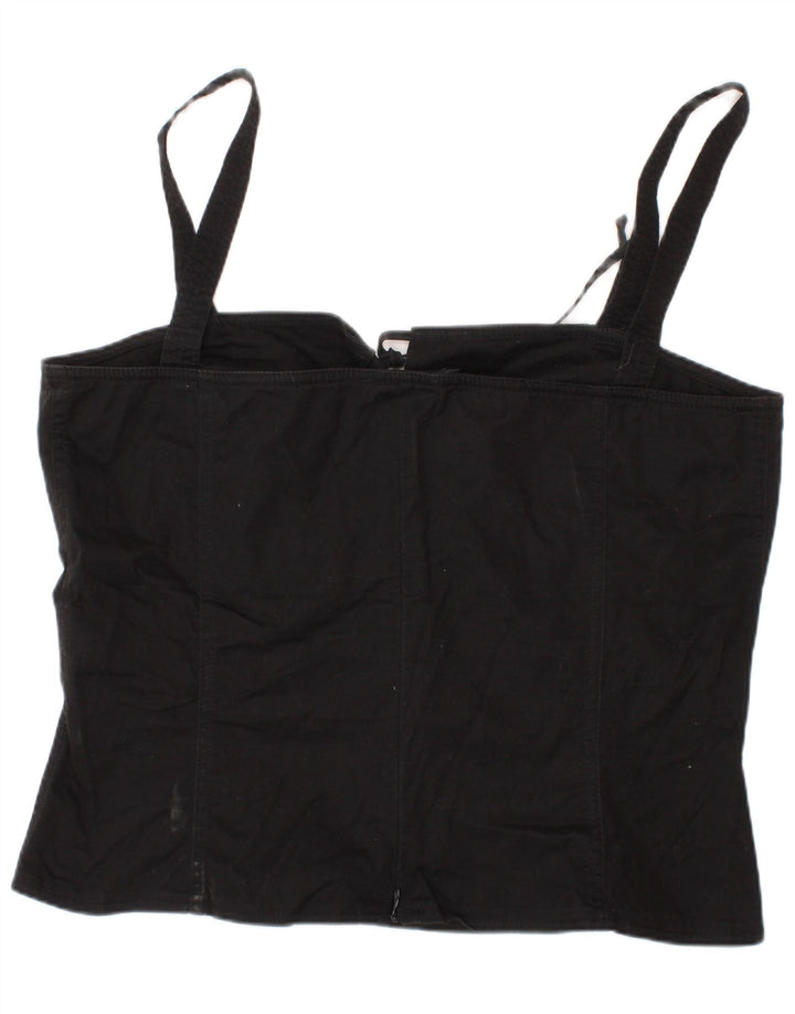 LUISA SPAGNOLI Femme Top Corset IT 46 Grand Noir Coton