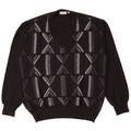 WESTBURY Pull col V Homme XL Laine Géométrique Noir
