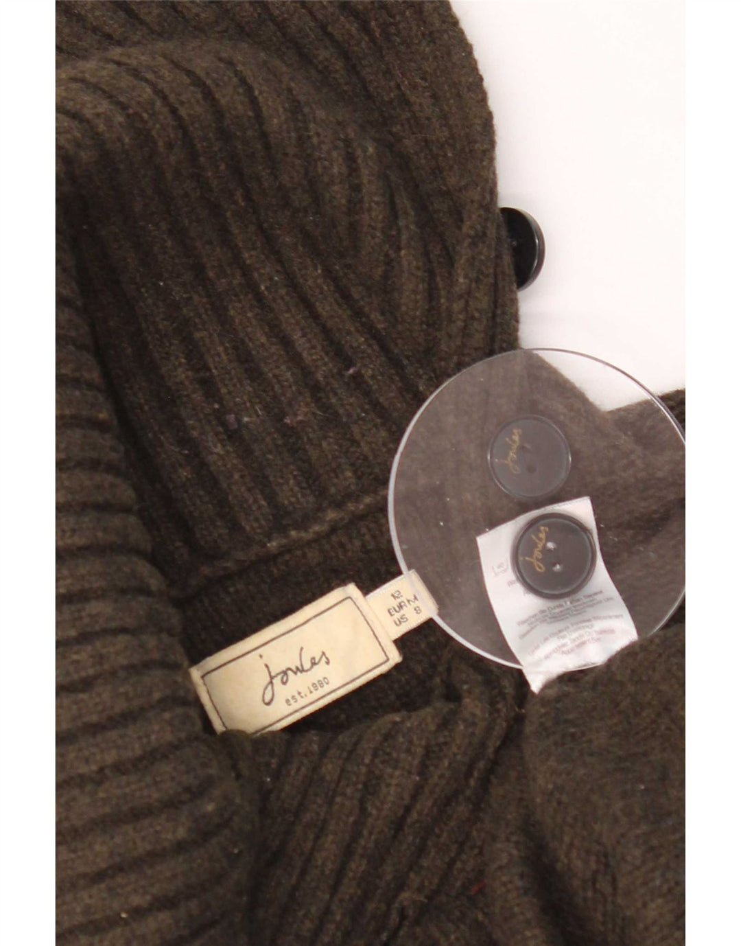 Joules Pull court à col roulé pour femme UK 12 Laine kaki moyen