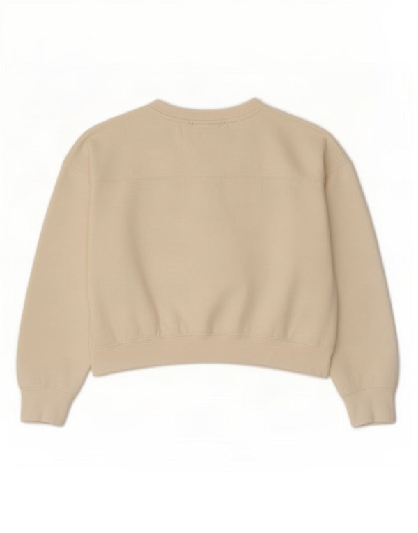 Zara Femme Crop Oversize Sweatshirt Jumper UK 14 Medium Off White