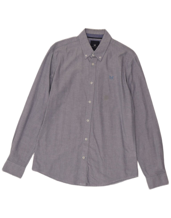 Crew Clothing Chemise Slim Fit Homme Petit Bleu Coton