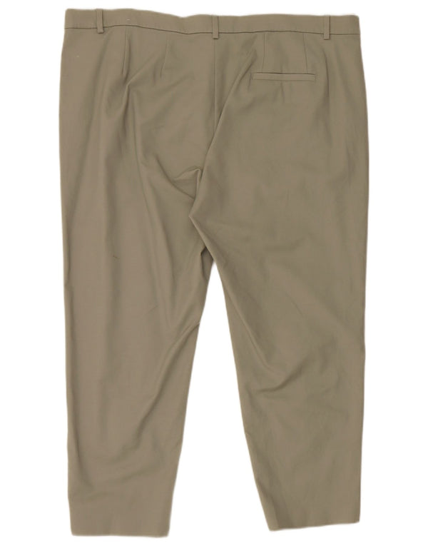 Marks & Spencer Pantalon chino court pour femme UK 22 2XL W44 L25 Coton vert